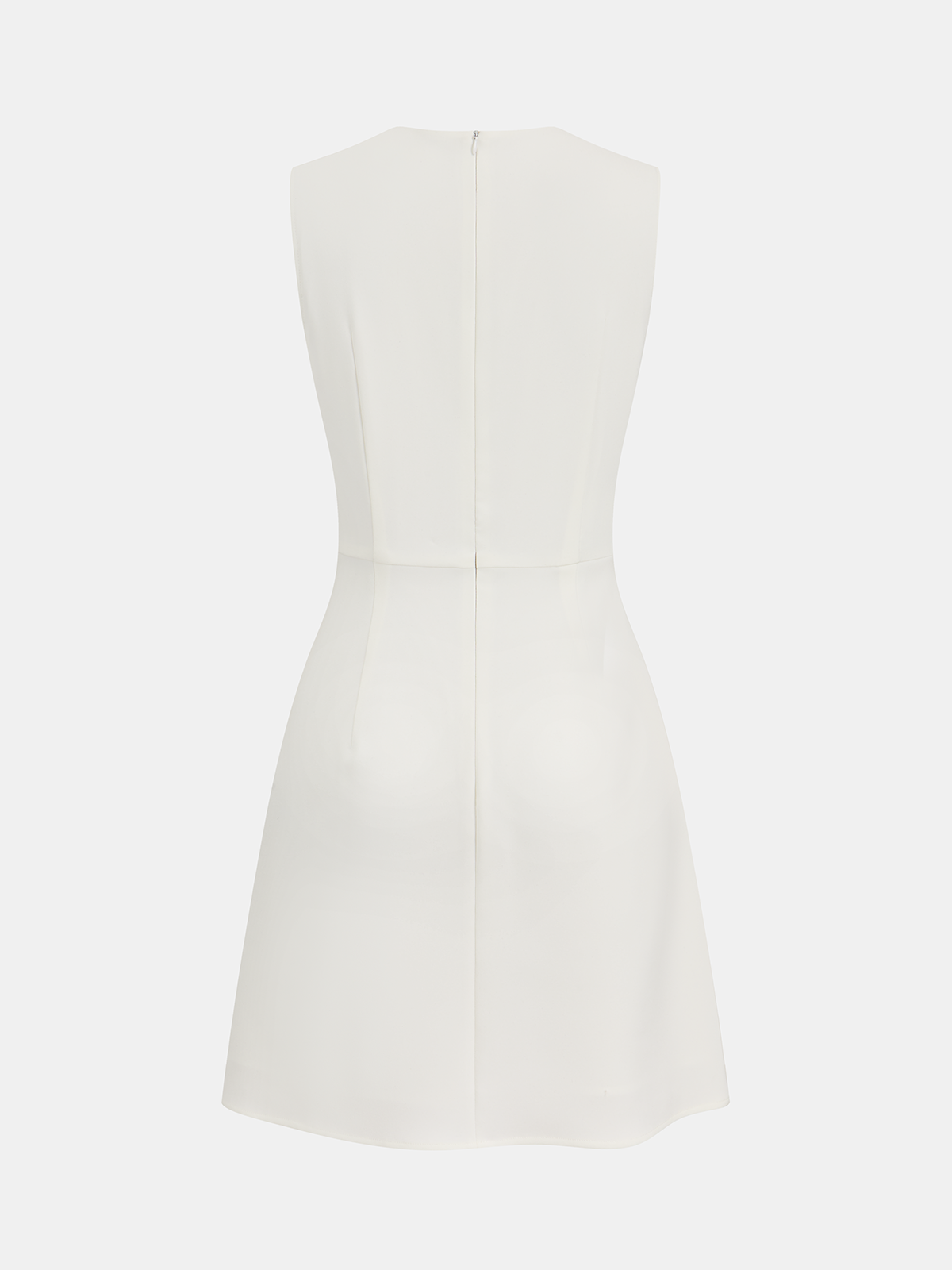 Chain-Accented Pleated Sleeveless Mini Dress