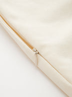 Linen-Blend Dress with Contrast Trim Wrap Style