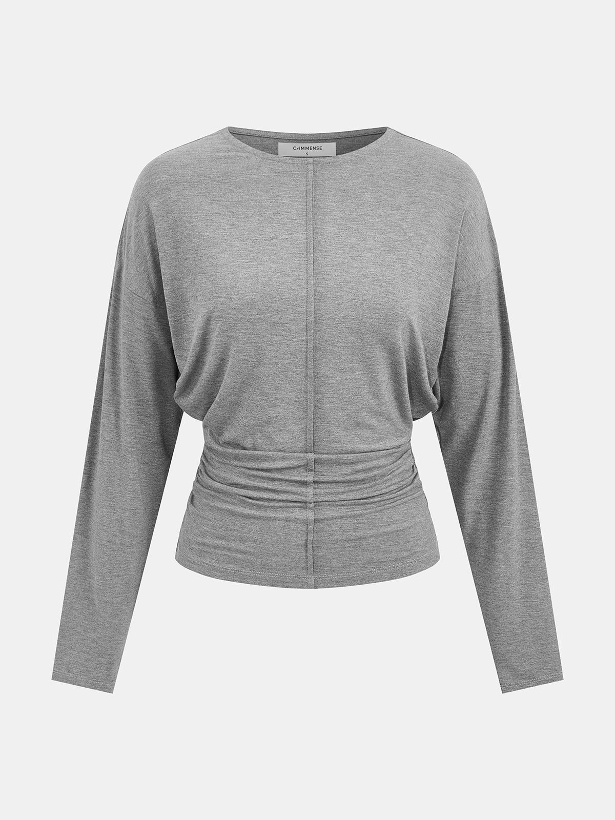 Long-Sleeve Ruched Blouse with Elegant Detailing