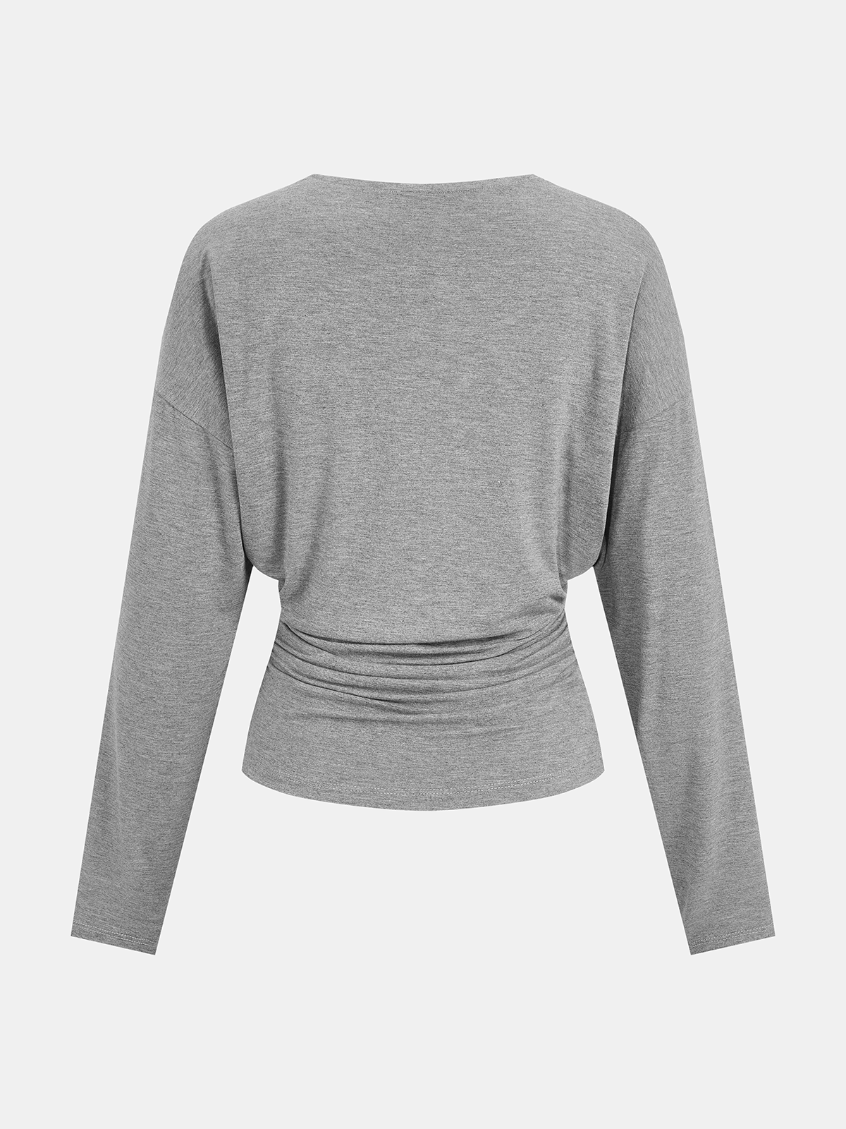 Long-Sleeve Ruched Blouse with Elegant Detailing