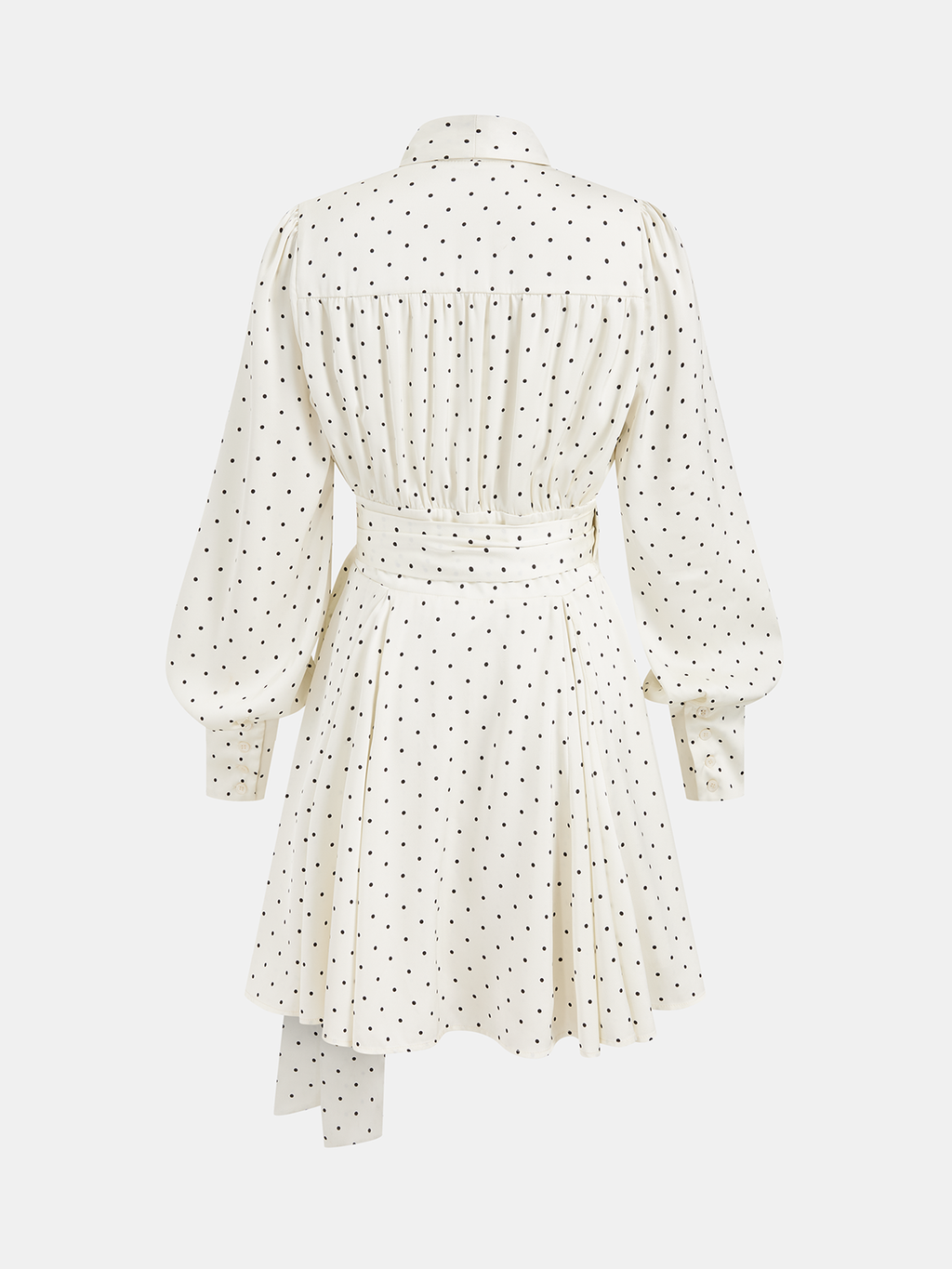 Polka Dot Mini Dress with Wrap Tie Waist
