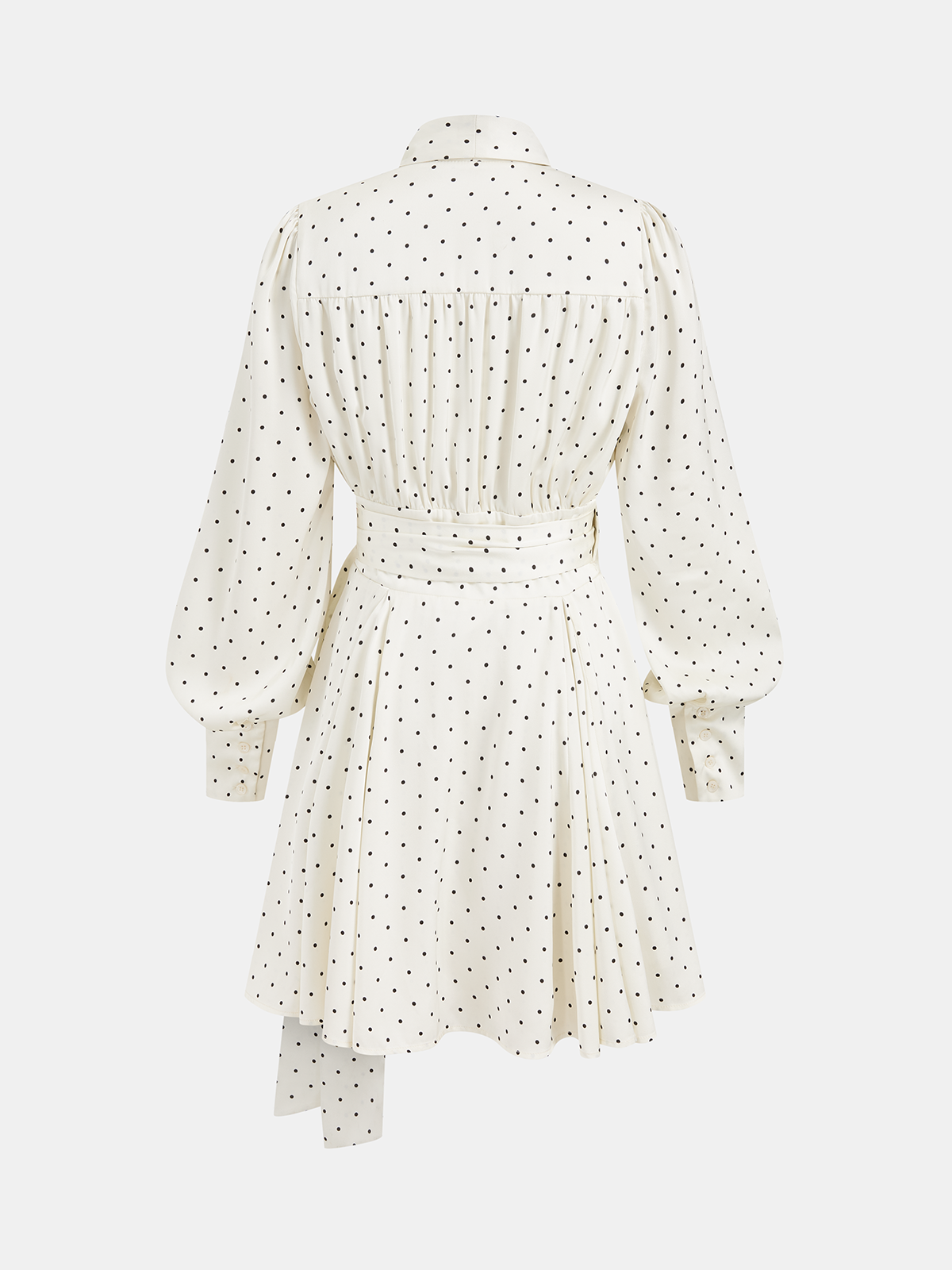 Polka Dot Mini Dress with Wrap Tie Waist