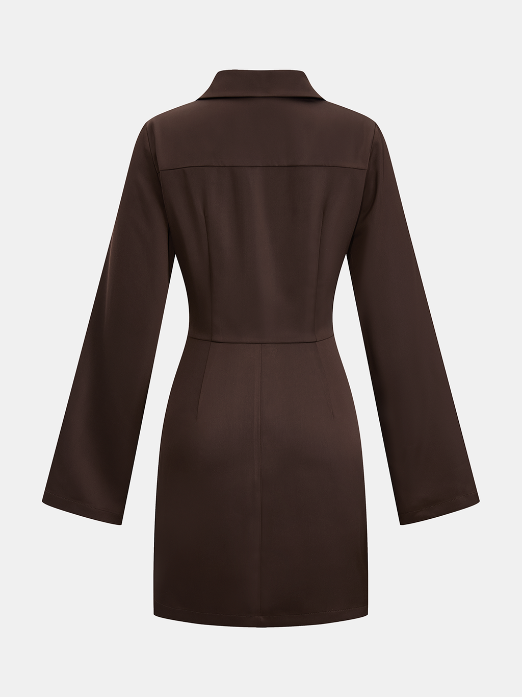Satin Mini Dress with Cowl Neck and Long Sleeves
