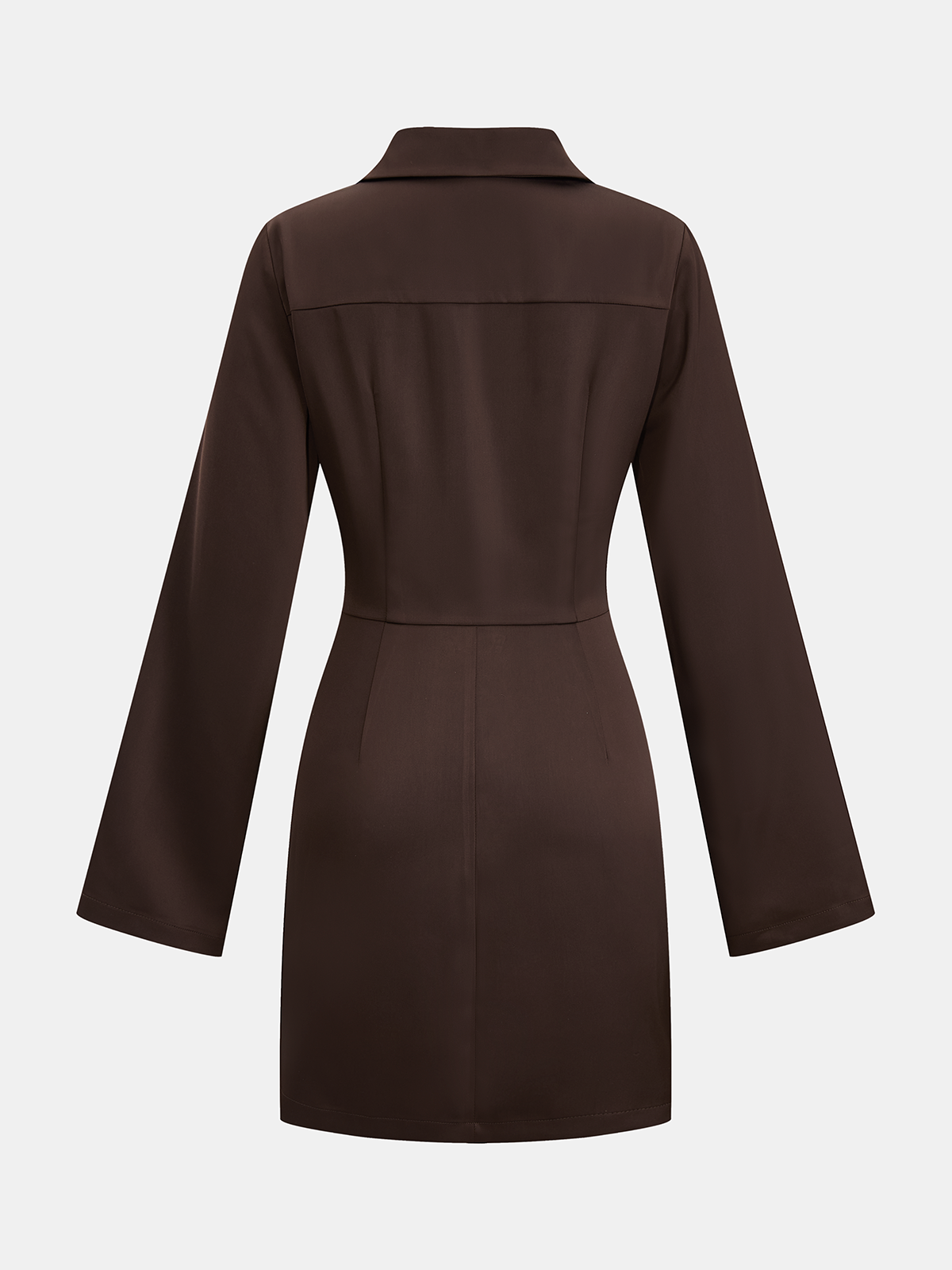 Satin Mini Dress with Cowl Neck and Long Sleeves