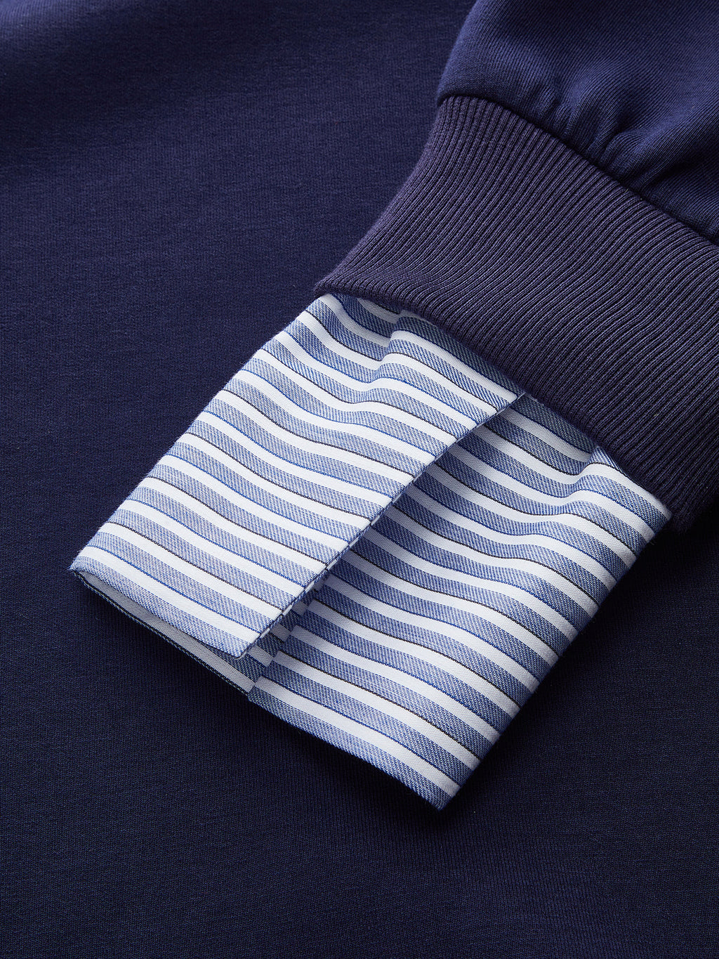 Striped Off-Shoulder Sweatshirt with Cuff Detail