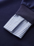 Striped Off-Shoulder Sweatshirt with Cuff Detail