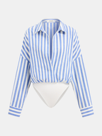 Striped Bodysuit with Long Sleeves