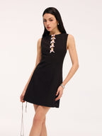 Sleeveless Mini Dress with Cut-Out Bow Detail