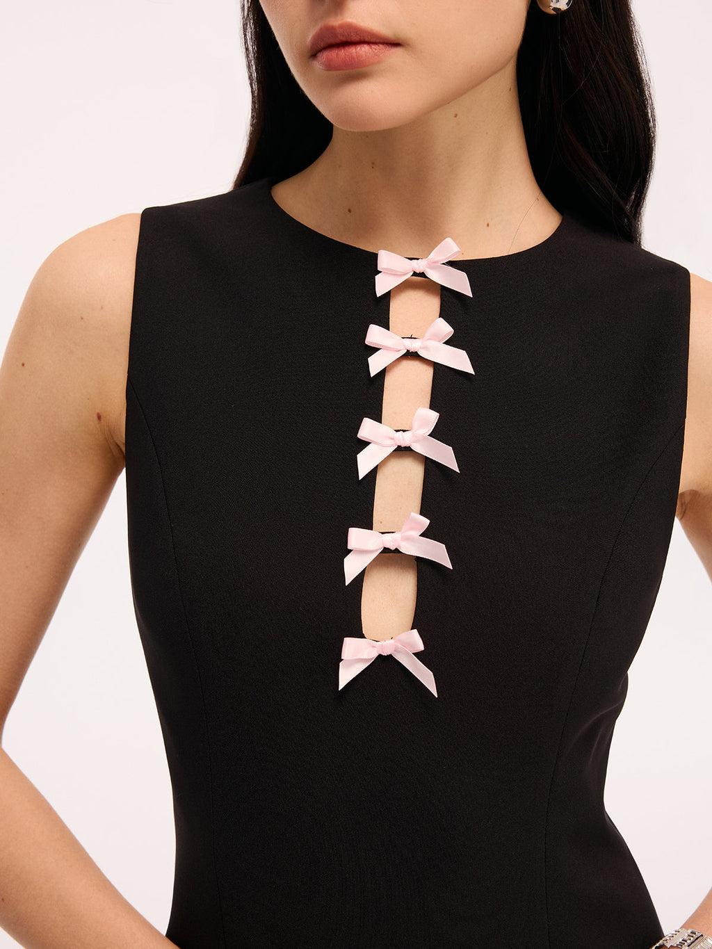 Sleeveless Mini Dress with Cut-Out Bow Detail