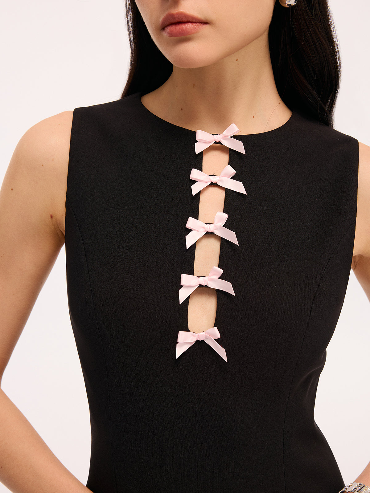 Sleeveless Mini Dress with Cut-Out Bow Detail