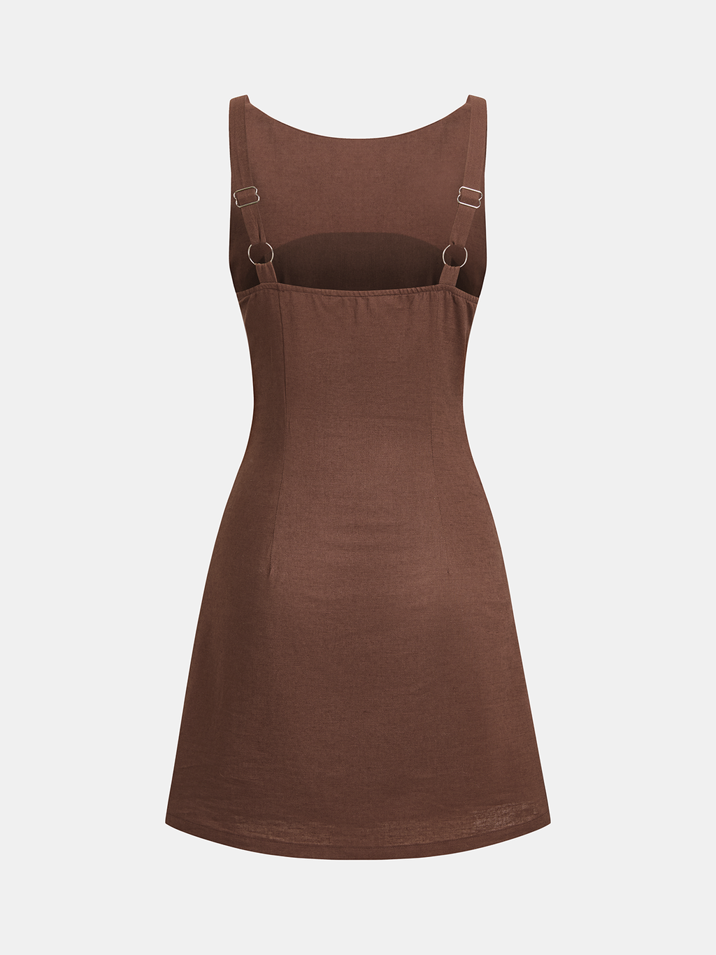 Cotton Linen Ruched Sleeveless Mini Dress