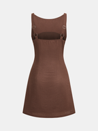 Cotton Linen Ruched Sleeveless Mini Dress