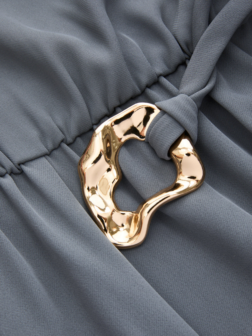 One-Shoulder Belted Jumpsuit with Draped Design