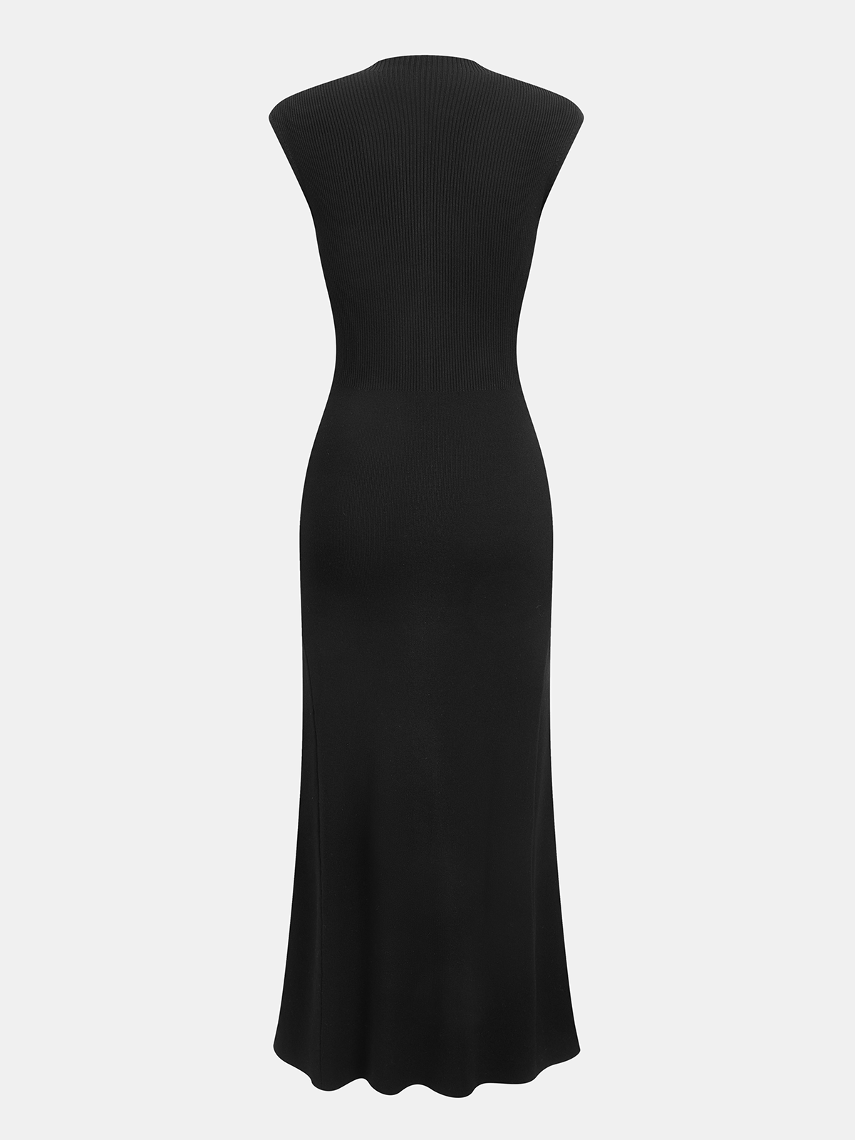 Button Accent Cap Sleeve Ribbed Maxi Dress.