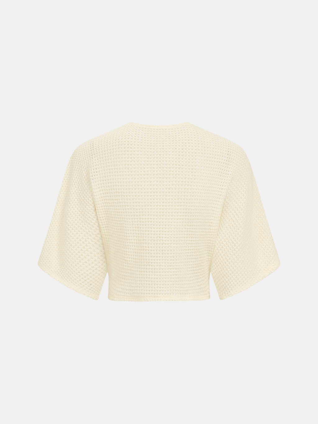 V-Neck Twist Front Waffle Knit Crop Top