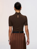 Short-Sleeve Top with Front Twist Detail