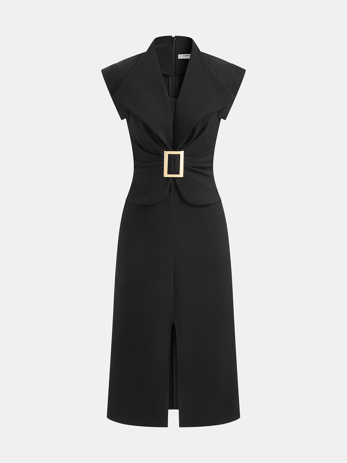 Sleeveless Belted Split Midi Bodycon Dress