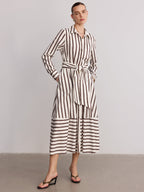 Casual Striped Belted Shirt Dress for Any Occasion