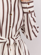 Casual Striped Belted Shirt Dress for Any Occasion