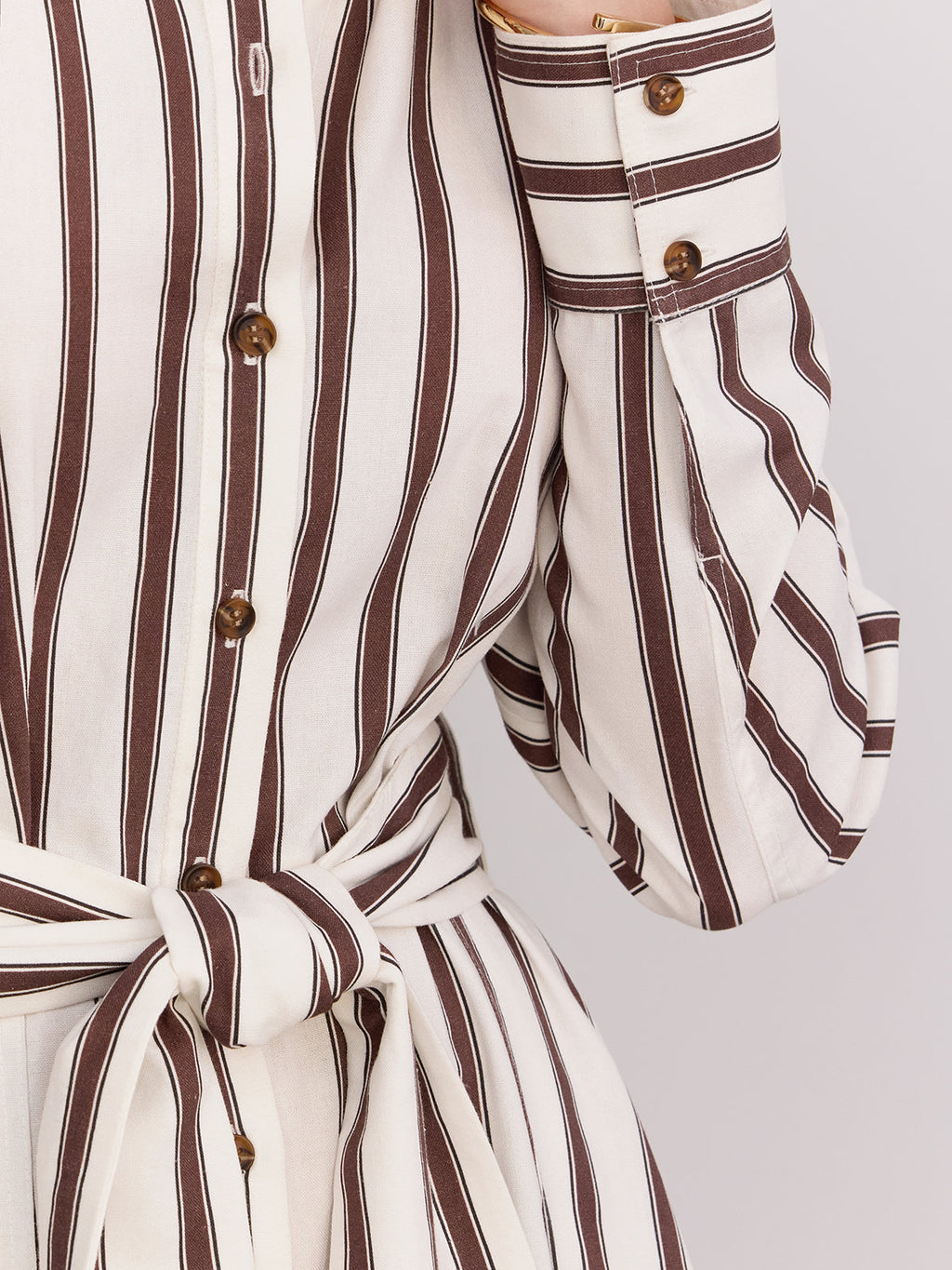 Striped Belted Shirt Dress