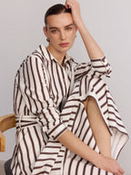 Casual Striped Belted Shirt Dress for Any Occasion