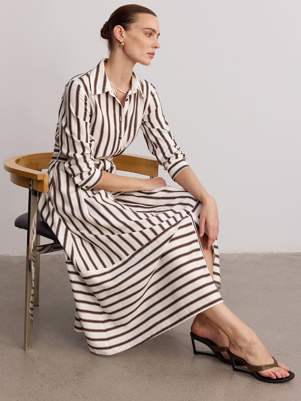 Casual Striped Belted Shirt Dress for Any Occasion