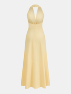 Halter Neck Maxi Dress with Twisted Waist Detail