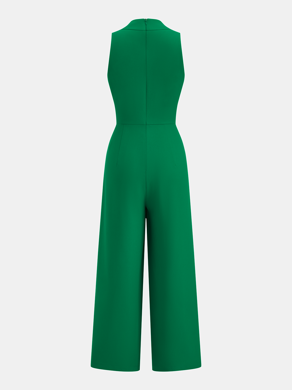 Sleeveless V-Neck Jumpsuit with Tie Waist and Wide Legs