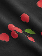 V-Neck Mini Dress with Cherry Print, Sleeveless