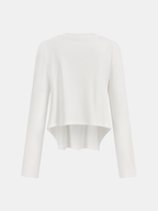 Cotton-Blend Cropped Top with Front Knot Detail