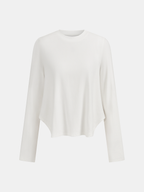 Cotton-Blend Cropped Top with Front Knot Detail