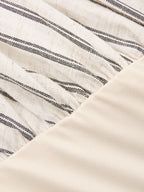 Cotton Linen Striped Sleeveless Wrap-Style Bodysuit