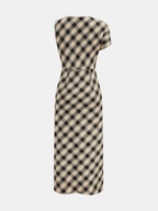 Plaid Asymmetric Maxi with Side Slit