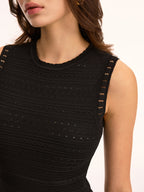 Sleeveless Crochet Maxi Dress with Knit Detail