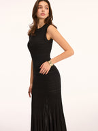 Sleeveless Crochet Maxi Dress with Knit Details