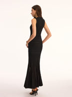Sleeveless Crochet Maxi Dress with Knit Details