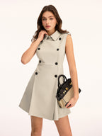 Sleeveless Double-Breasted Short Tailored Dress