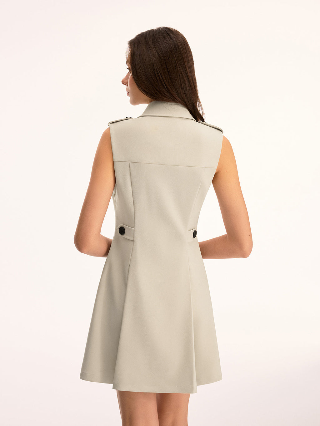 Sleeveless Double-Breasted Short Tailored Dress