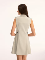 Sleeveless Double-Breasted Short Tailored Dress