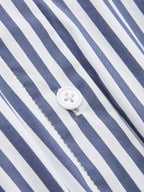 Striped Cotton Blend Bodysuit with Tie Neck Detail