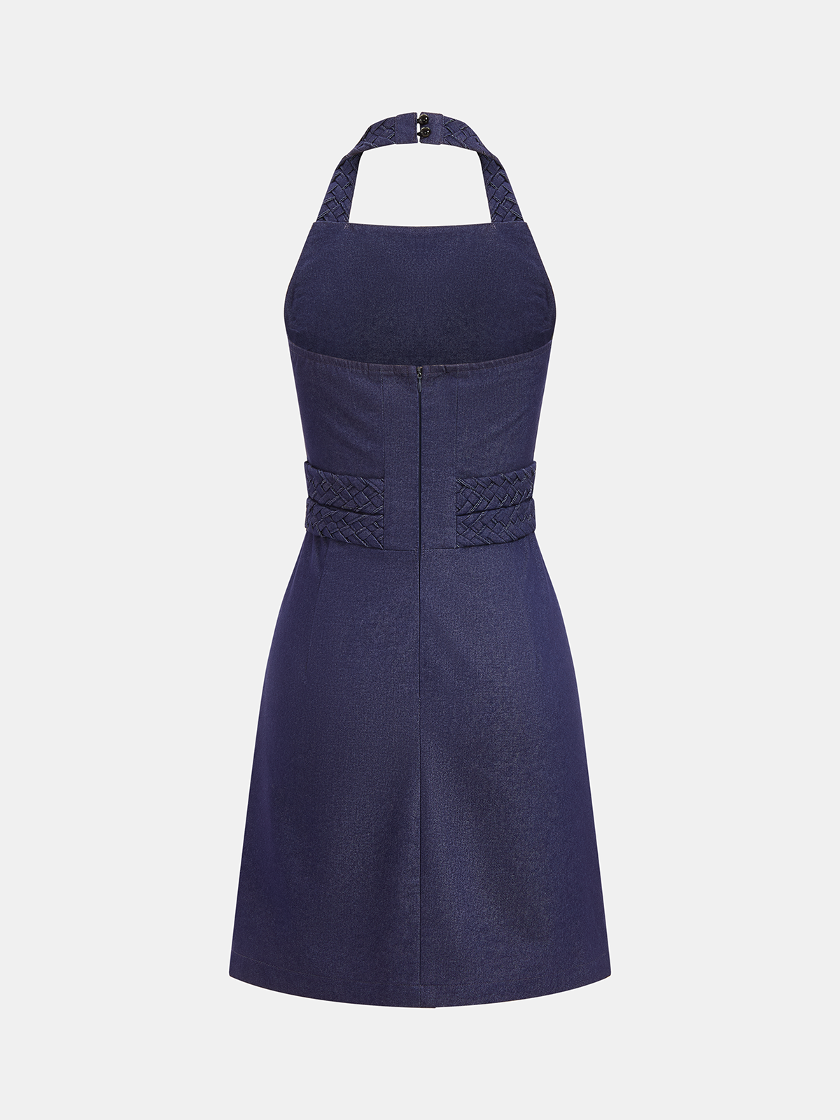 Braided Halter Neck Backless Mini Dress