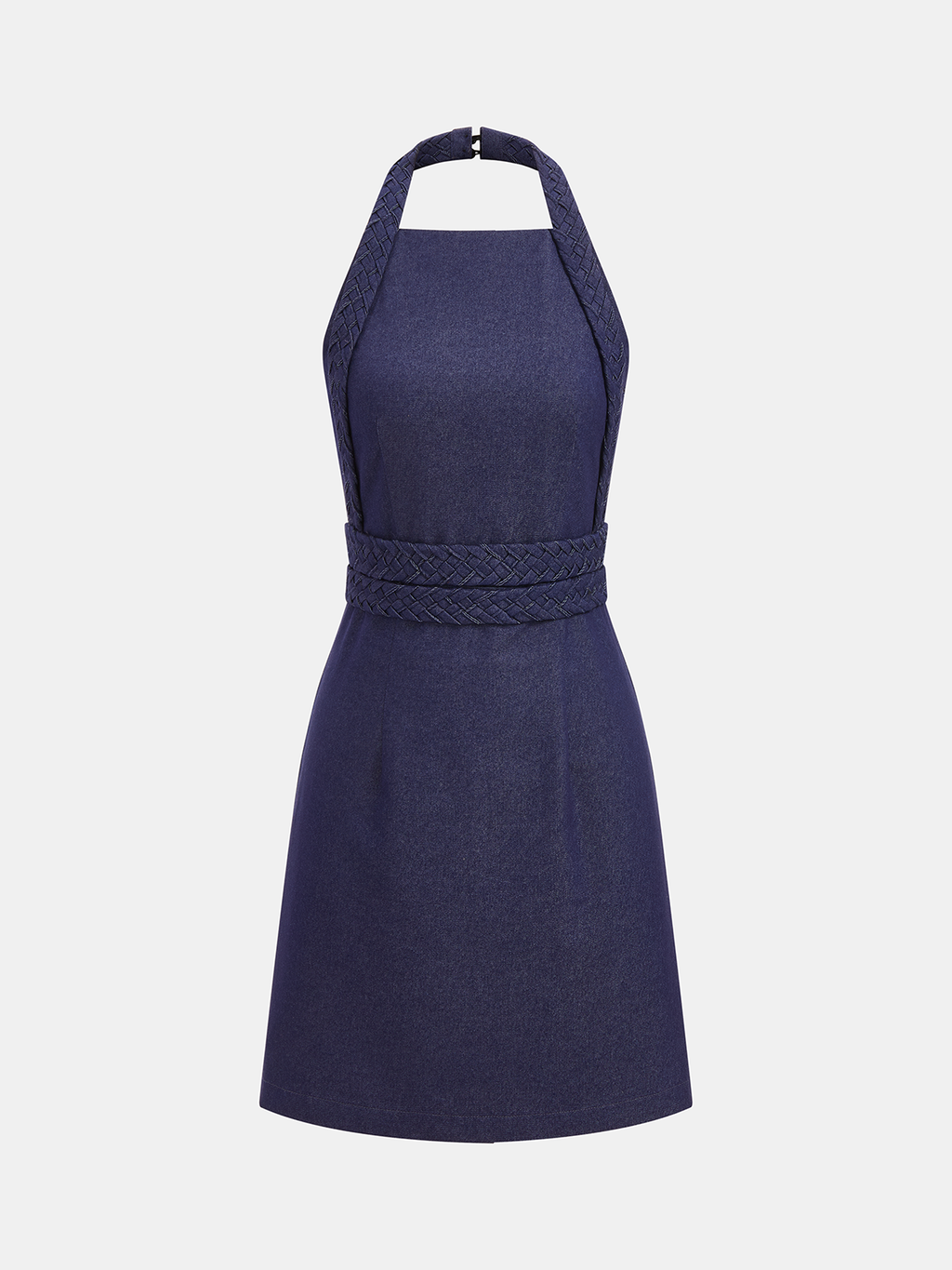Braided Halter Neck Backless Mini Dress