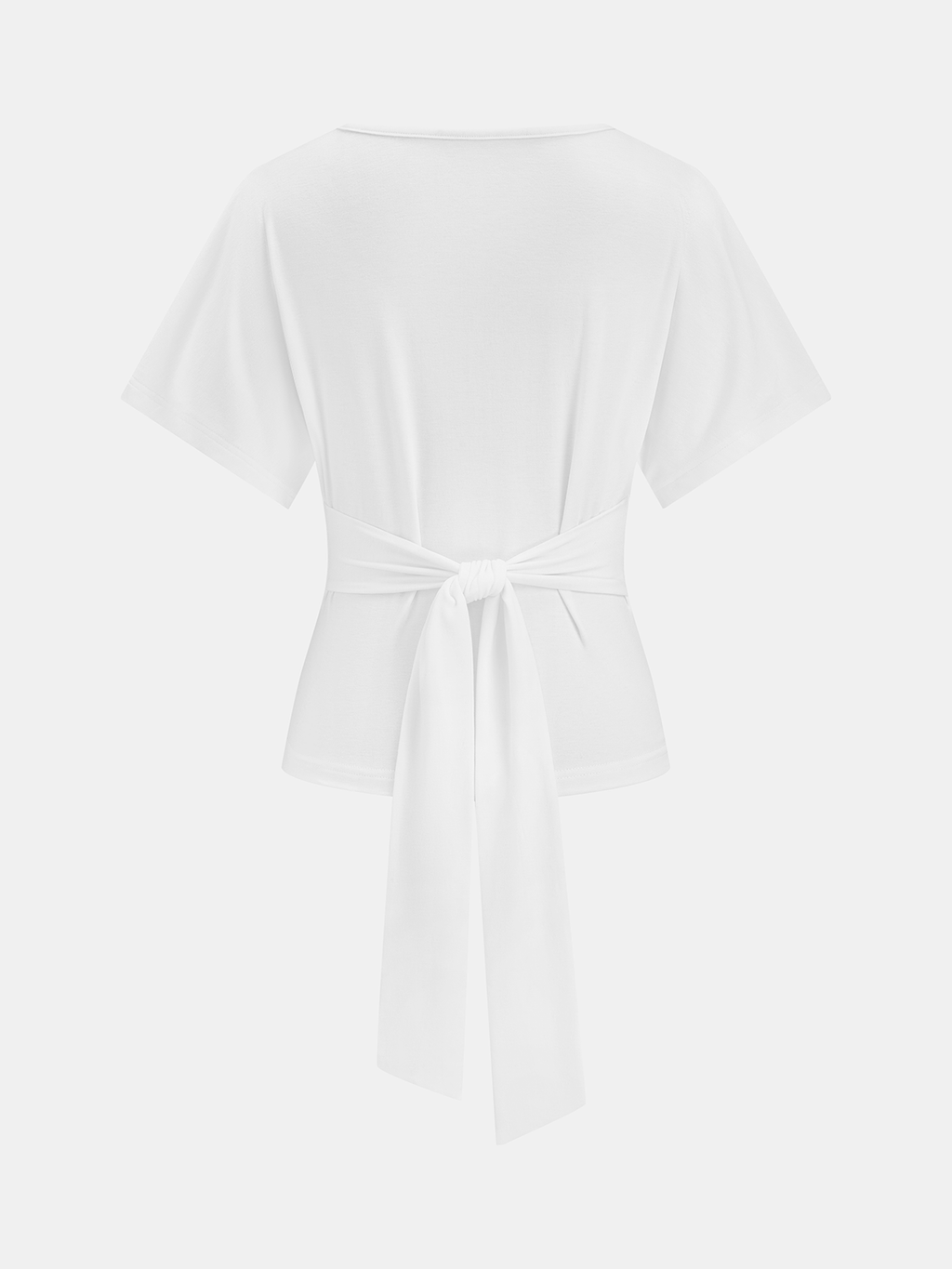 Short Sleeve Top with Elegant Back Tie Detail