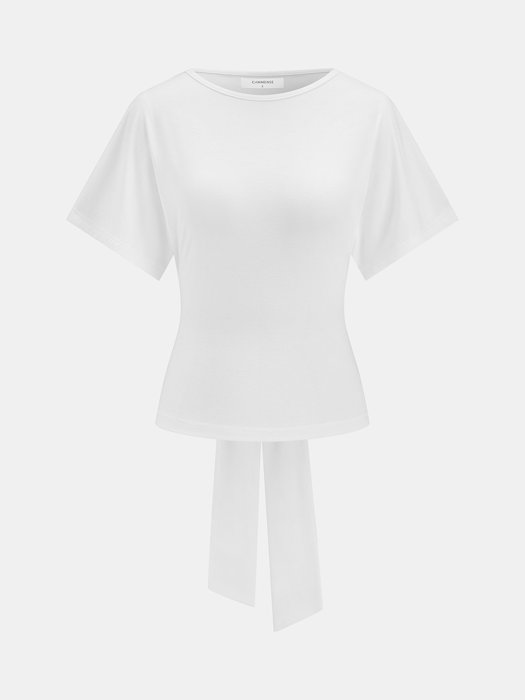 Short Sleeve Top with Elegant Back Tie Detail