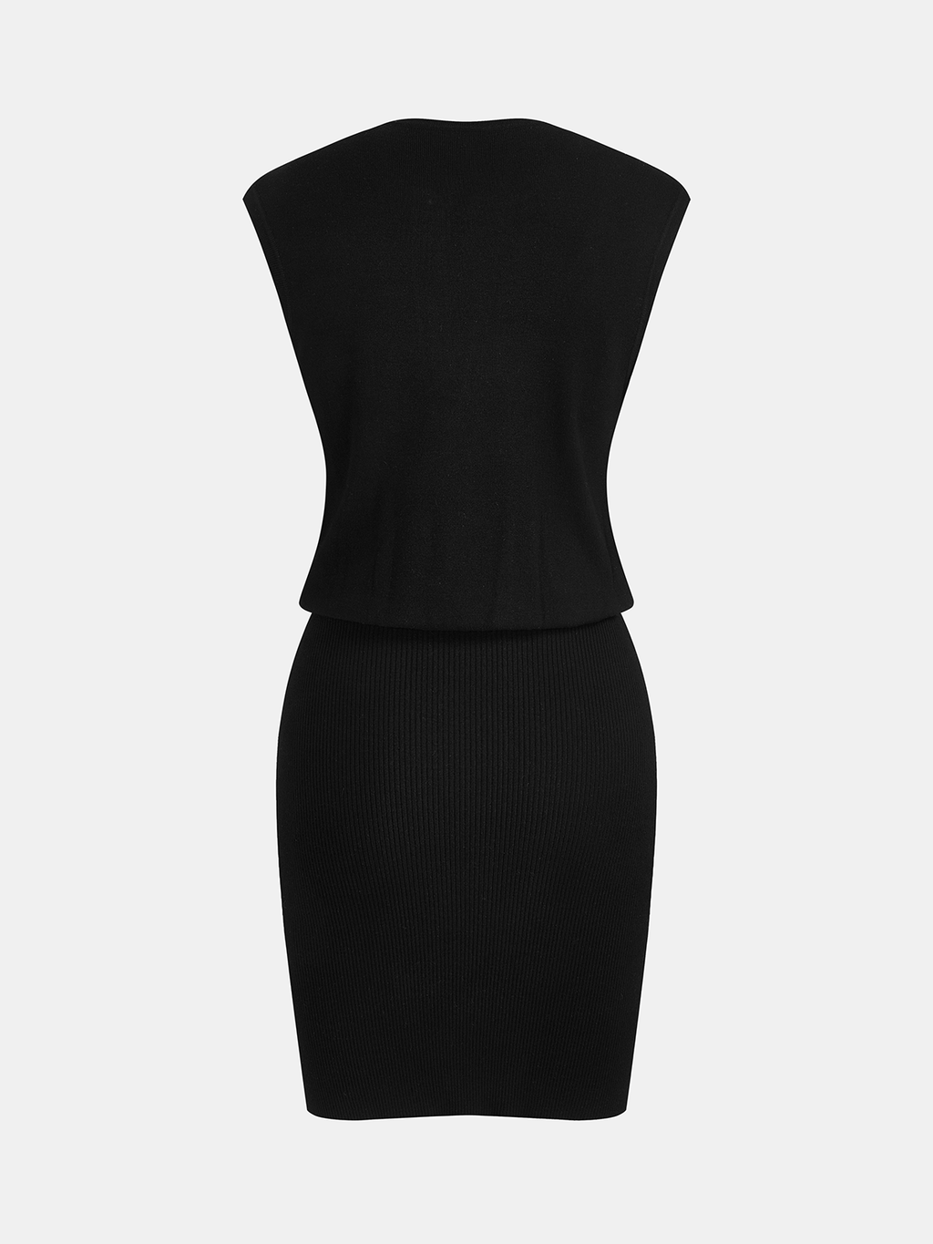 Sleeveless Buttoned Knit Dress in Bodycon Style