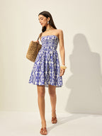 Sleeveless Dress with Elegant Floral Design
