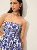 Floral Strapless Dress with Elegant Print Design