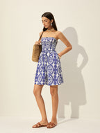 Floral Strapless Dress with Elegant Print Design