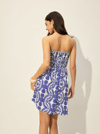 Floral Strapless Dress with Elegant Print Design