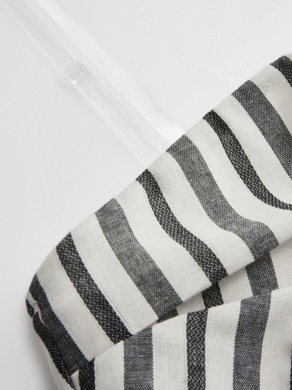 Striped Cotton Linen Strapless Ruched Dress